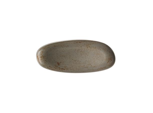 POTTERY tallerken oval coupe 180x90mm Dekor: Unique Light Grey